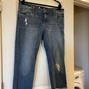 Kut from the Kloth distressed boyfriend jeans.  Size 14